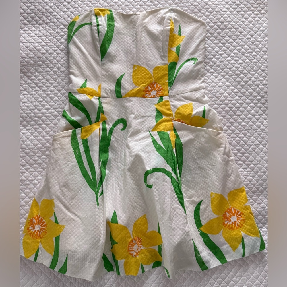 Lily Pulitzer Daffodil Strapless Dress in White Size - Picture 2 of 7